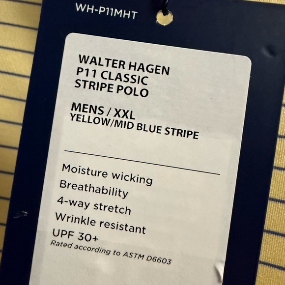 🆕 Walter Hagen Men's Performance 11 Classic Stripe Polo Size XXL - Picture 6 of 11